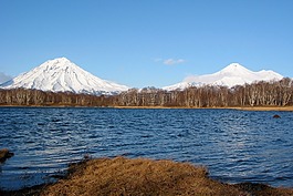 火山,白雪皚皚的群山,頂點