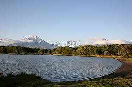 火山,白雪皚皚的群山,頂點