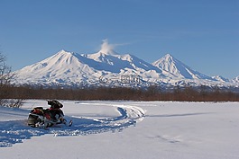 火山,山,冬季