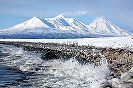 火山,山,海洋