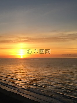 日出,海灘,海洋