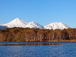 火山,白雪皚皚的群山,頂點(diǎn)