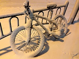 冬季,雪,自行車