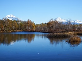 火山,白雪皚皚的群山,頂點