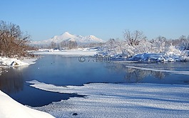 火山,山,河