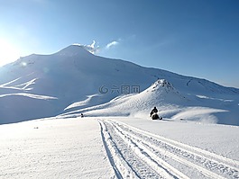 火山,山,冬季
