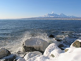火山,山,海洋