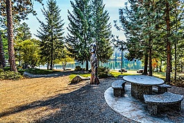 公園,野餐,雕像