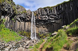 冰岛,瀑布,svartifoss