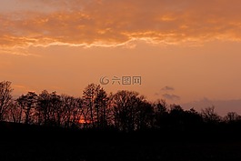 日落,zotmenie,天空