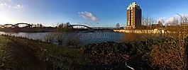 春天,易北河,全景