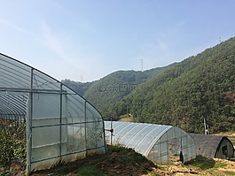 塑料温室,国家,秋天的天空