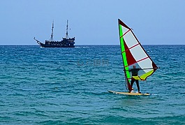 海,帆船,小船