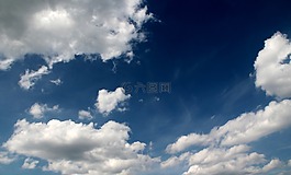 云,积云,蓝色