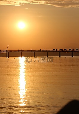 日落,海灘,波羅的海