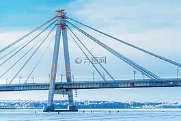 俄羅斯,橋,湖