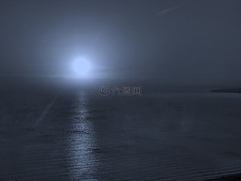 海,月球,夜