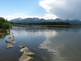 湖,山,湖泊