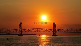 日落,日出,余輝