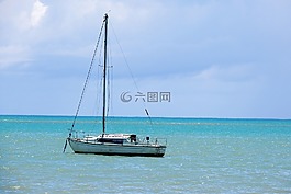 mar,小船,藍色