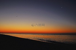 海,黎明,天空