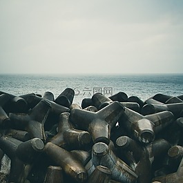 防波堤,海洋,巖