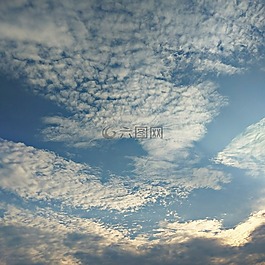 天空,藍色,云