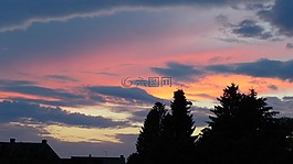 晚上,天空,云