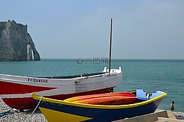 捕魚,海,小船