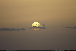 日落,太陽,云