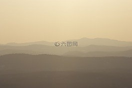 日落,霧,朦朧