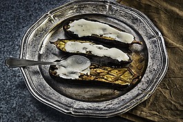 素,烤制的食物,茄子