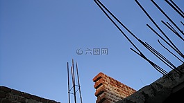 藍色的天空,鐵棍,構建