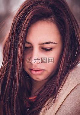 女孩,肖像,美