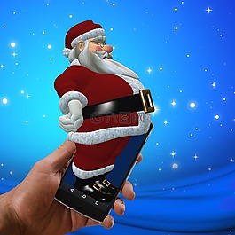 圣誕老人,圣誕節(jié),智能手機(jī)