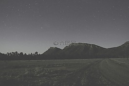 小山,山,夜