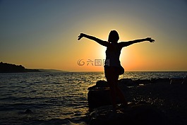 天 s,夏季,日落