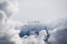 山,云,天空