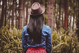時(shí)尚,森林,女孩