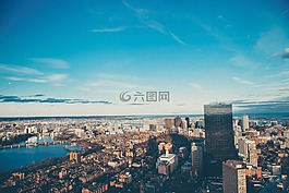 城市,全景圖,查看
