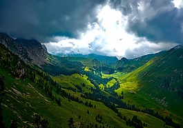 瑞士,山,景观