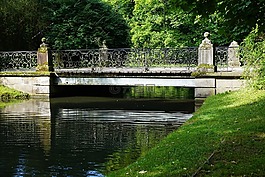 橋,公園,城堡