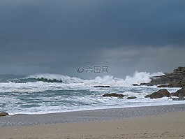 海,哥斯達黎加,多云