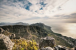 山,海洋,海