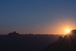 日落,山,范圍