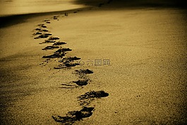 沙,腳步聲,足跡