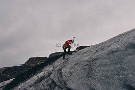 登山,山,爬上