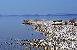 銀行,海灘,湖