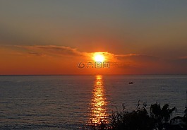 日落,海,地中海