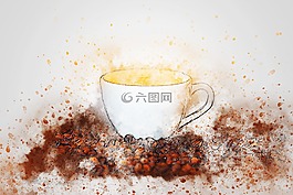咖啡,杯,喝